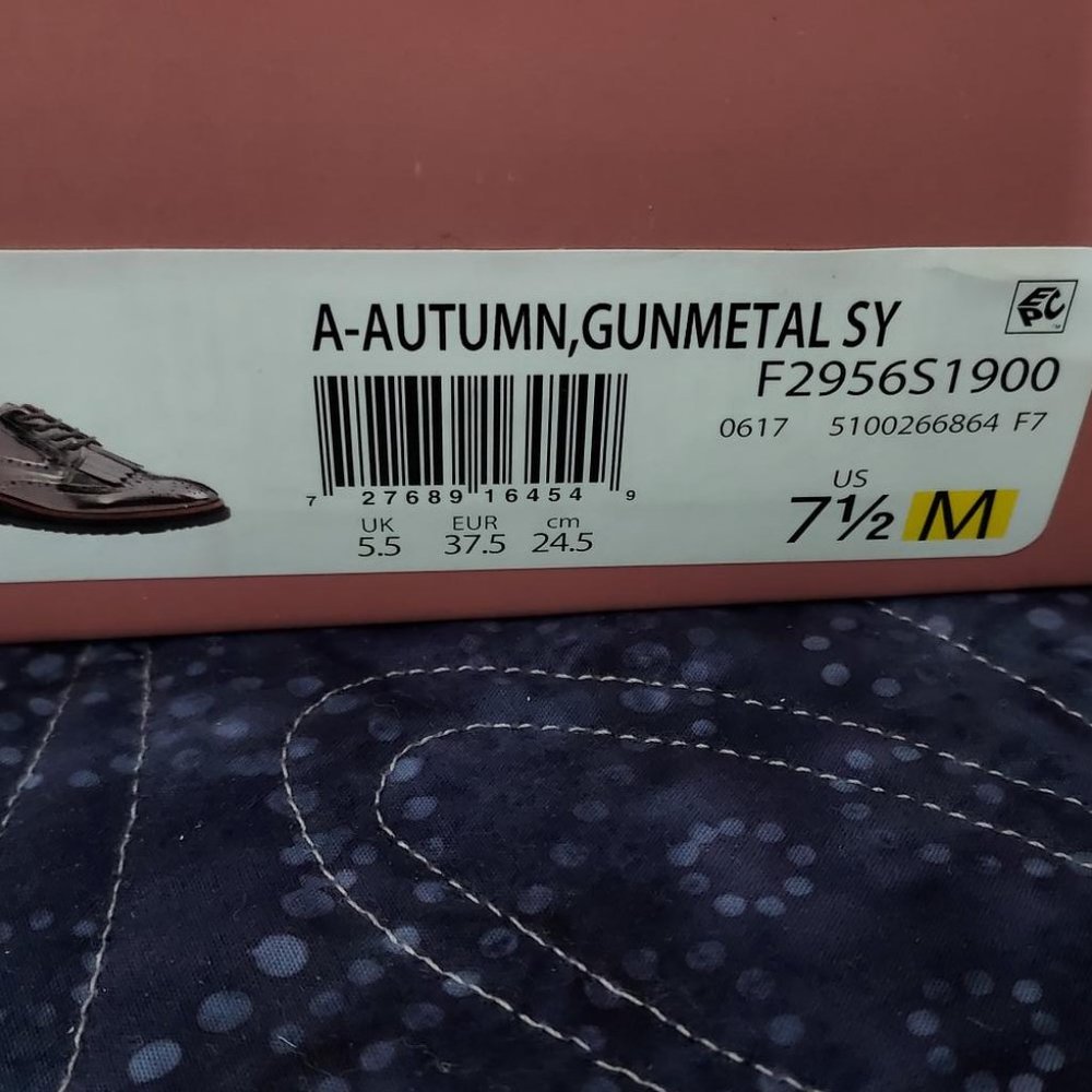 Gently worn Franco Sarto Gunmetal Autumn oxfords, 7.5 - Picture 10 of 10
